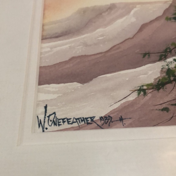 Signed original framed and matted southwest watercolor painting. - Picture 2 of 5